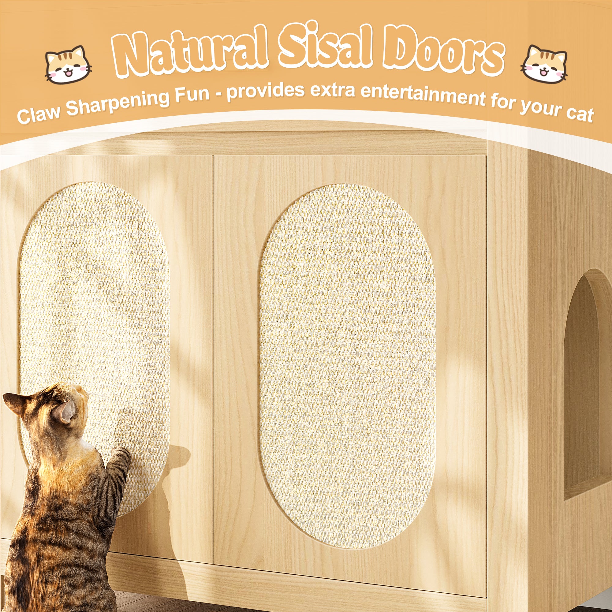 Hidden Litter Box Enclosure Furniture – Wooden Cat House Cabinet with Storage | J + C Pet Co.