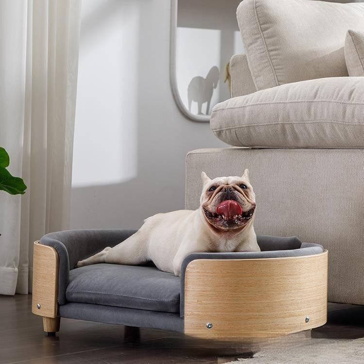 Elevated Wooden Cat Bed – Modern Comfort | J + C Pet Co.