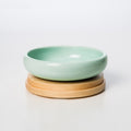 Pet Dining Set – Ceramic Bowls & Wood Base | J + C Pet Co