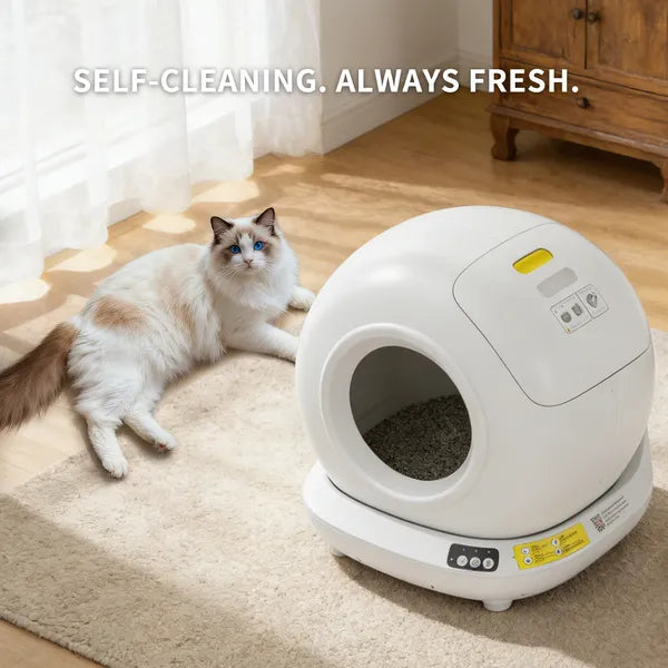Smart Self-Cleaning Cat Litter Box – 78L Automatic Enclosed System with App Control | J + C Pet Co.