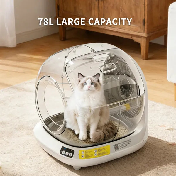 Smart Self-Cleaning Cat Litter Box – 78L Automatic Enclosed System with App Control | J + C Pet Co.